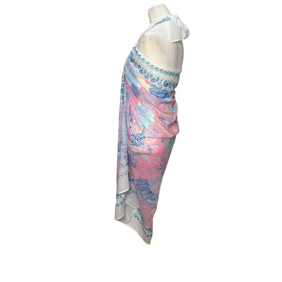 Lilly Pulitzer Pareo Sarong Wrap Roar of the Seas Women Rectangle Scarf Coverup - Picture 3 of 10